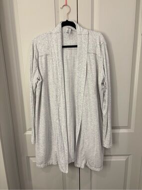Active Life Heather Light Gray Open-Front Cardigan